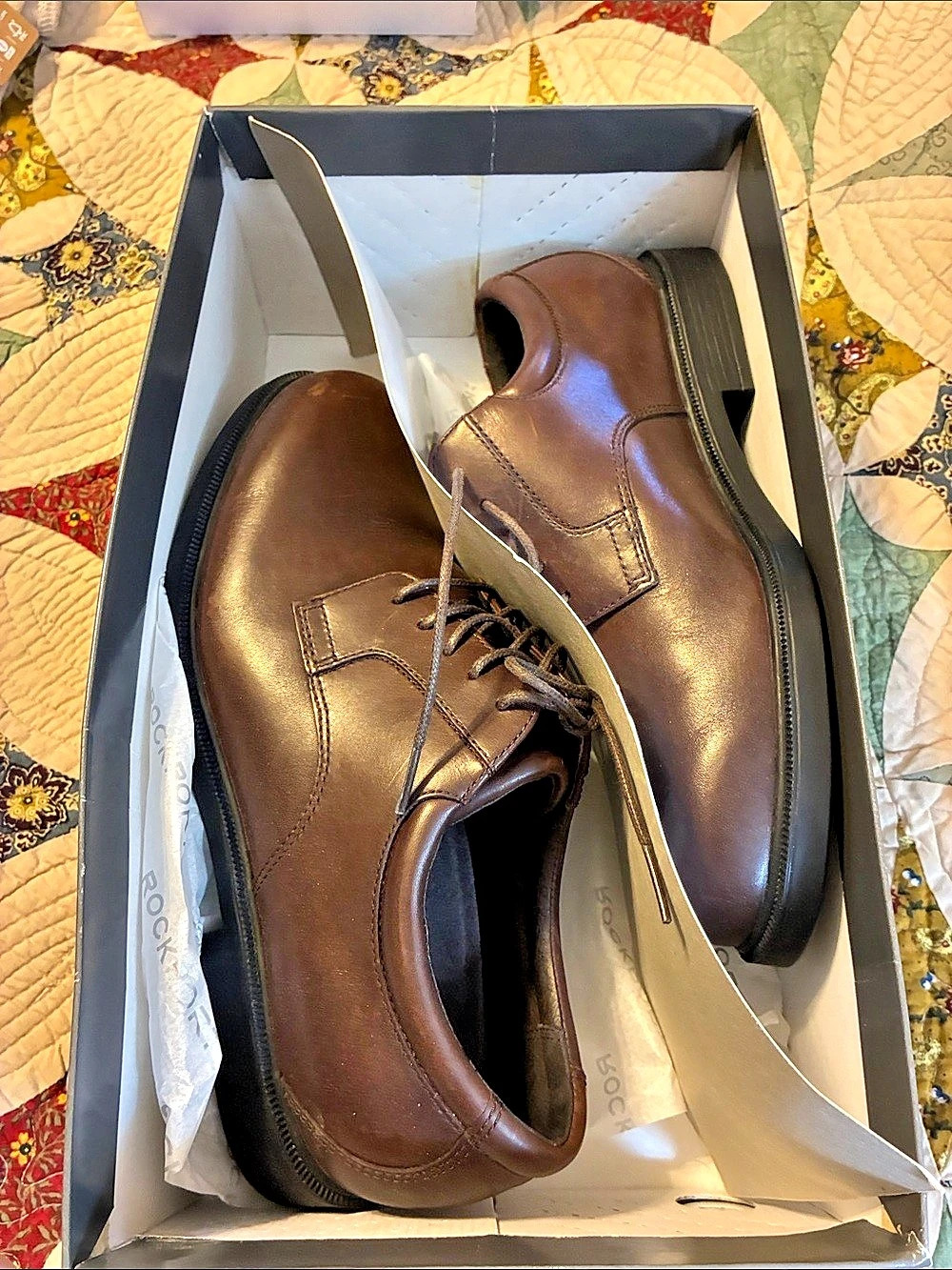 Rockport Accomplish Brown Oxfords US 10 W
